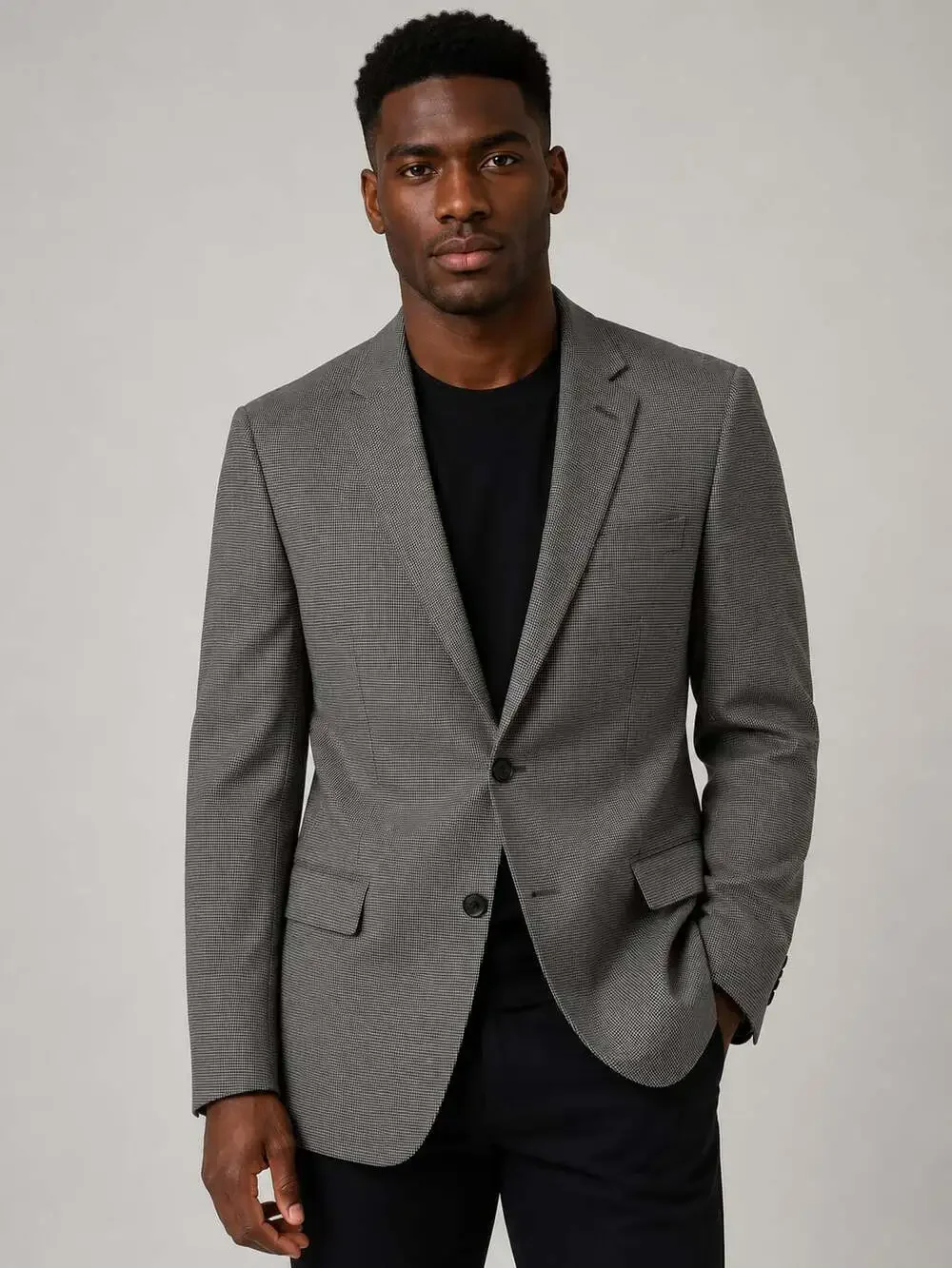 Lauren Ralph Lauren Gray Houndstooth Sport Coat Blazer 44R